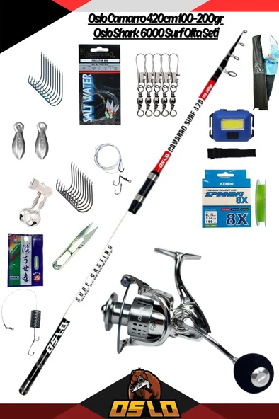 Oslo Camarro 420cm 100-200gr Oslo Shark 6000 Surf Olta Seti ürün görseli