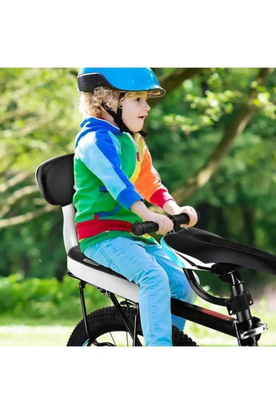 Bisiklet Arka Çocuk Koltuğu Sırt Dayamalı (Basamaklı - Gidonlu) Bagaj Koltuğu PEMBE - Resim 10