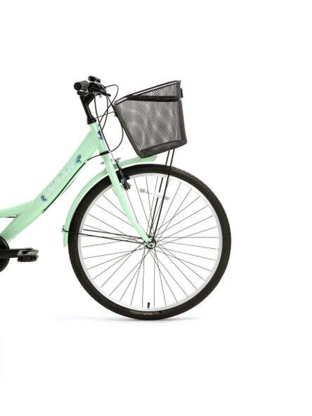 Bisan Lotus 26 V Fren 21 Vites 26 Jant Kadın Şehir Bisikleti Mint Yeşili Beyaz 44 Kadro - Resim 2