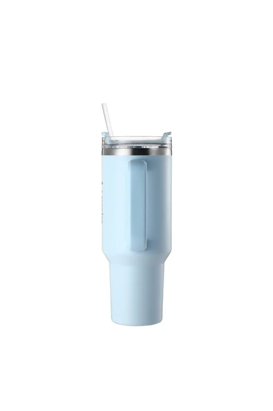 Lumin Flask Lumin Quencher Tumbler 0,89 Litre Vakum Yalıtımlı Termos Bardak Kapaklı Ve Pipetli Cloud Blue - 2