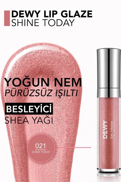 Flormar Dewy Lip Glaze Parlak & Dolgun Görünüm Veren Yapışmayan Dudak Parlatıcısı  021 SHINE TODAY - Resim 4