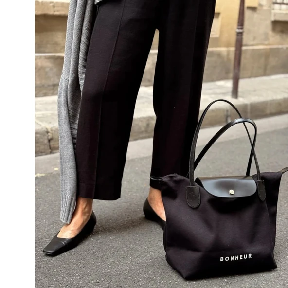 BONHEUR N 7 Kanvas Çanta- Iconıc Black - Resim 3