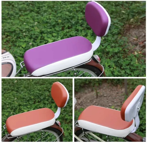 Bisiklet Arka Çocuk Koltuğu Sırt Dayamalı (Basamaklı - Gidonlu) Bagaj Koltuğu Kahverengi - Resim 2