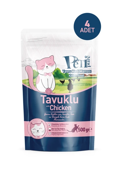 Petipure Tavuklu Kuru Yavru Kedi Maması 2 Kg