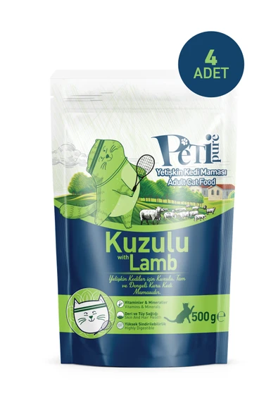 Petipure Kuzu Etli Kuru Yetişkin Kedi Maması 2 Kg