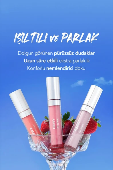 Flormar Dewy Lip Glaze Parlak & Dolgun Görünüm Veren Yapışmayan Dudak Parlatıcısı 022 WALK WITH ME - Resim 7