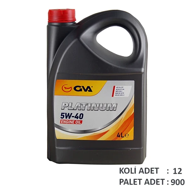 MOTOR YAĞI 5W40 4 LT PLATINUM TAM SENTETİK API SL/CF 5W40 (6 ADET) ürün görseli