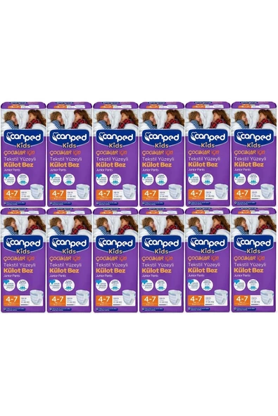 Kids Çoçuklar Için Külot Bez Tekstil Yüzeyli Yaş:4-7 (17-30kg) 96 Adet (12pk*9) ürün görseli