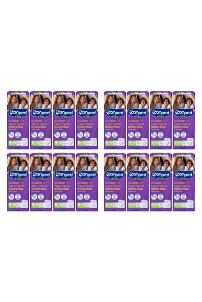 Kids Çoçuklar Için Külot Bez Tekstil Yüzeyli Yaş:8-15 (27-57kg) 128 Adet (16pk*8) ürün görseli