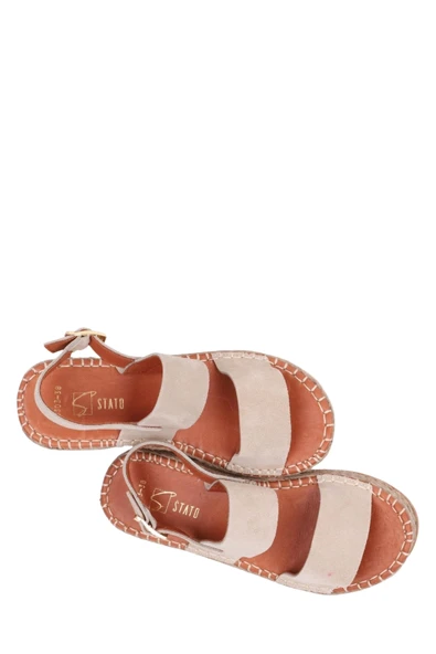 Stato Kalın Taban Kadın Sandalet Vizon - Resim 2