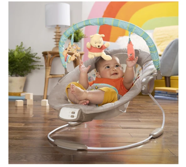 Bright Starts Winnie The Pooh Dots & Hunny Pots Sallanan Bebek Titreşimli Ana Kucağı - Resim 2