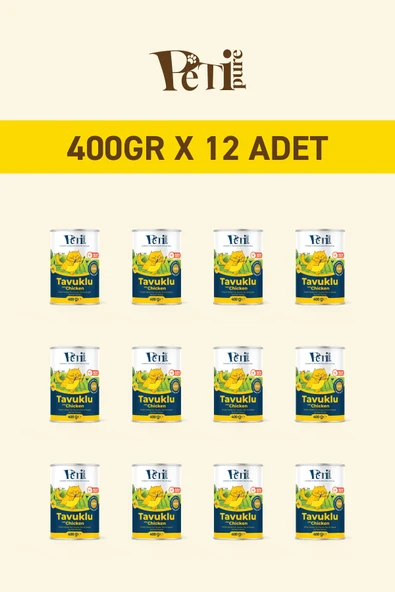 Petipure Tavuklu Yaş Konserve Yetişkin Kedi Maması, Jöle İçinde Parça Etli, 400 gr x 12 Adet - 2