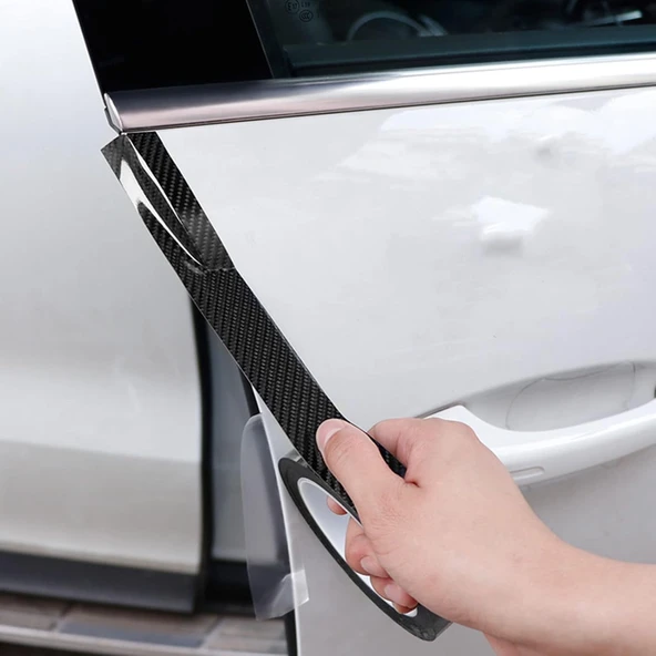 Kapı Eşiği Tampon Bagaj Koruma Folyosu Karbon Folyo 5cmx5m Siyah - 2