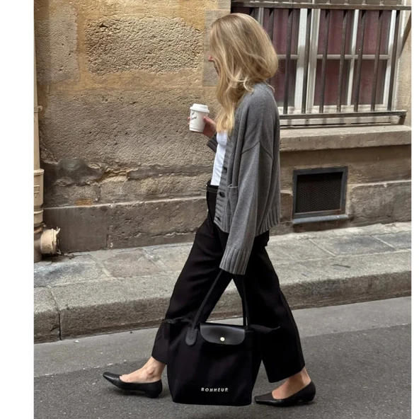 BONHEUR N 7 Kanvas Çanta- Iconıc Black - Resim 2