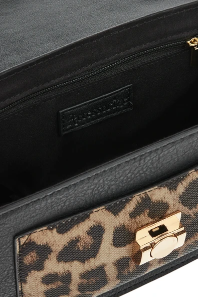 Kadın Omuz Çantası Boxy Leopard Satchel - Resim 2