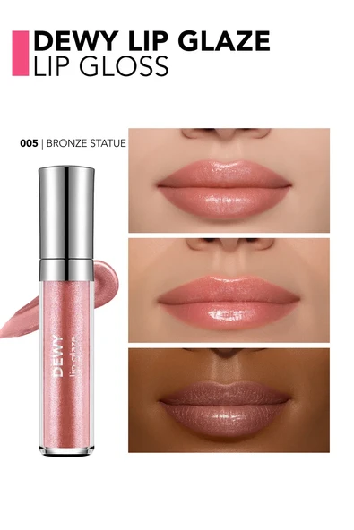 Flormar Dewy Lip Glaze Parlak & Dolgun Görünüm Veren Yapışmayan Dudak Parlatıcısı 005 BRONZE STATUE - 4