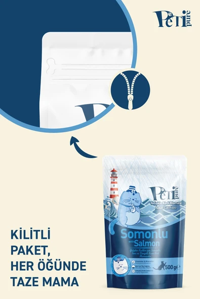 Petipure Somonlu Kuru Yetişkin Kedi Maması 500 Gr - 7