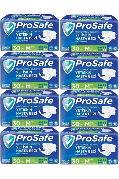 Hasta Bezi Yetişkin Bel Bantlı Tekstil Yüzey M - Medium - Orta Boy 240 Adet (8PK*30) ürün görseli