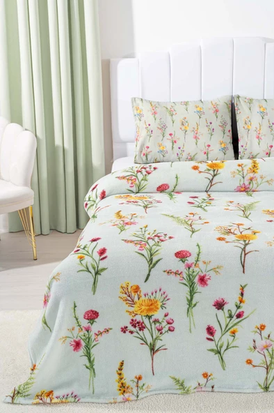 Rivaİstanbul Begonvil Çift Kişilik Peluş Battaniye - Resim 3