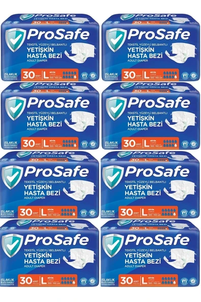 Hasta Bezi Yetişkin Bel Bantlı Tekstil Yüzey L - Large - Büyük Boy 240 Adet (8PK*30) ürün görseli