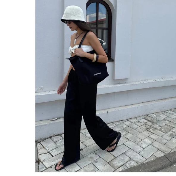 BONHEUR N 7 Kanvas Çanta- Iconıc Black - Resim 6