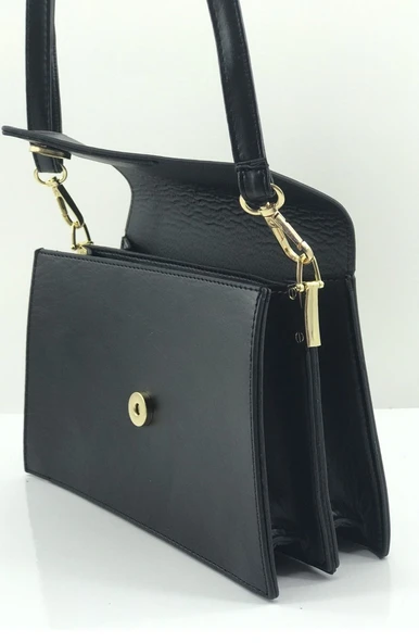 Zarf Kapak Model İki Bölme Çapraz Çanta Bs 000969 Sıyah - Resim 4