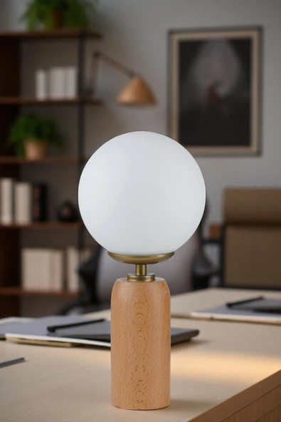 Lumexx LOLE NATUREL BEYAZ CAMLI MASA LAMBASI - Resim 2