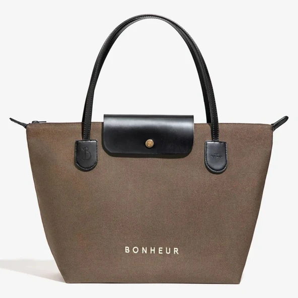 BONHEUR N 7 Kanvas Çanta- Mocha Cream