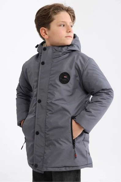 İçi Kürklü Su ve Rüzgar Geçirmez Erkek Çocuk Mont ürün görseli 1