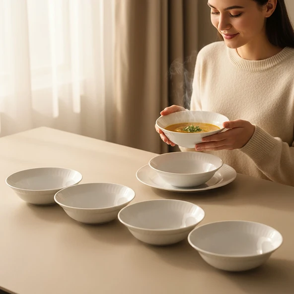 GÜRAL PORSELEN Sembol 6 Parça 15 cm Çorba Kasesi - Resim 2