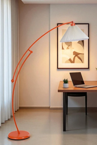 Lumexx ZÜMRA TURUNCU LAMBADER PİLELİ KREM ABAJURLU ürün görseli