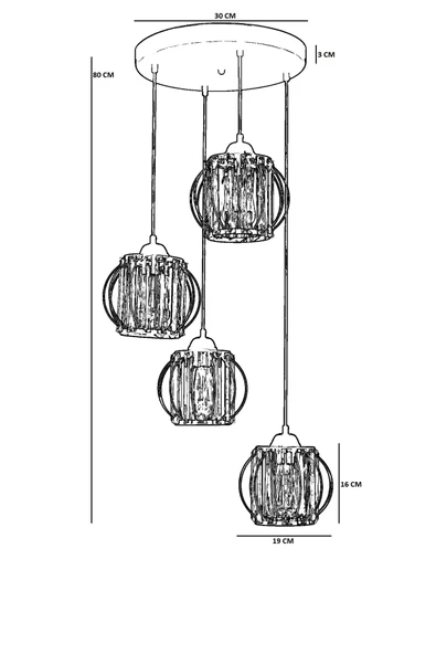 Lumexx OHRİD 4 LÜ TEPSİLİ ESKİTME SARKIT - Resim 4