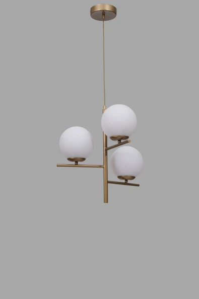 Lumexx TERRA 3 LÜ ESKİTME BEYAZ CAMLI AVİZE - Resim 3