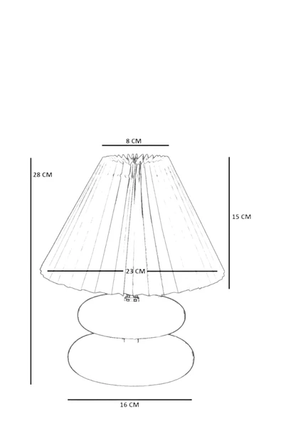 Lumexx MARS CEVİZ PİLELİ KREM ABAJURLU MASA LAMBASI - Resim 5