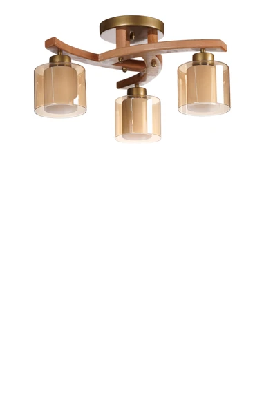 Lumexx WESTON 3 LÜ NATUREL ÇİFT CAMLI PLOFONYER AVİZE - Resim 2