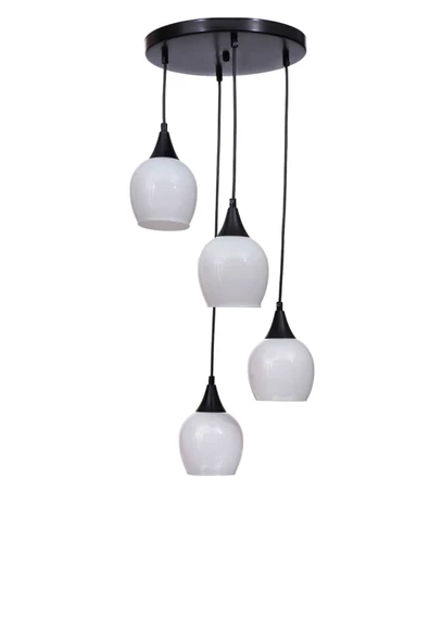 Lumexx ENZO 4 LÜ TEPSİLİ SİYAH BEYAZ CAMLI SARKIT - Resim 2