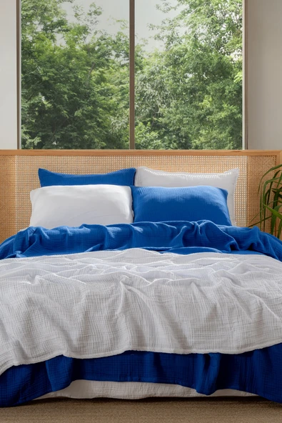 Rayme Textile Müslin Yatak Örtüsü Ultra Yumuşak Yüksek Kaliteli 4 Kat Muslin Pike (Tek Kişilik (240x280 cm) - Resim 3