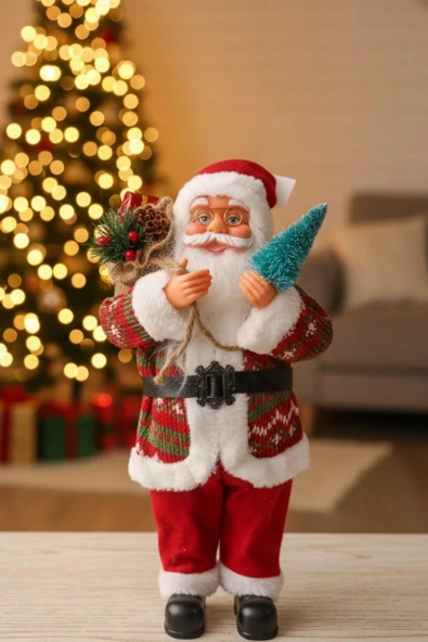 Yılbaşı Süsü Noel Baba Biblo Figür Büyük Boy 45cm – Dekoratif Süs ve Hediye Figürü - 2