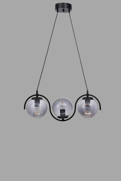 Lumexx ZOE 3 LÜ SİYAH FÜME CAMLI SARKIT - Resim 3