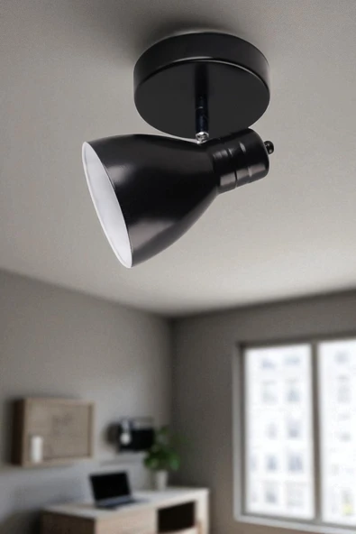 Lumexx OTİS TEKLİ SİYAH PLAFONYER AVİZE ürün görseli