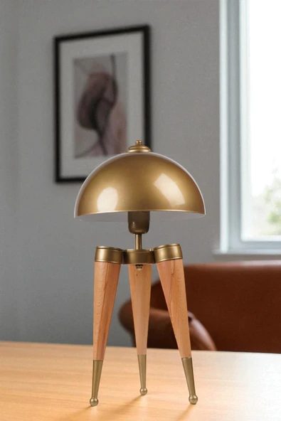 Lumexx STİL NATUREL ESKİTME RETRO BAŞLIKLI MASA LAMBASI - Resim 2