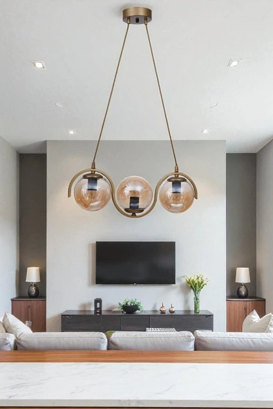 Lumexx ZOE 3 LÜ ESKİTME BAL CAMLI SARKIT ürün görseli