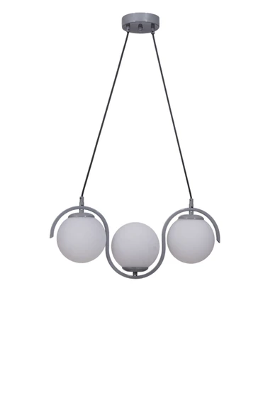 Lumexx ZOE 3 LÜ GRİ BEYAZ CAMLI SARKIT - Resim 2