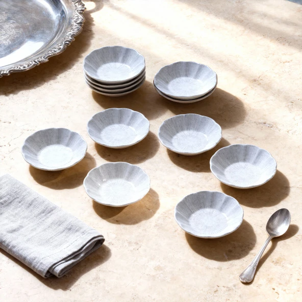 GÜRAL PORSELEN Acem 12 Parça 10 cm Çay Tabağı 1401 - Resim 2