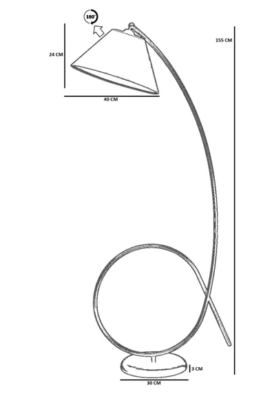 Lumexx KAYA GRİ LAMBADER PRAMİT HASIR GRİ ABAJURLU - Resim 4