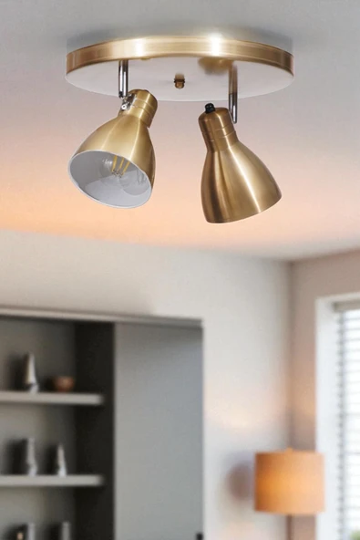 Lumexx OTİS 2 Lİ TEPSİLİ ESKİTME PLAFONYER AVİZE ürün görseli