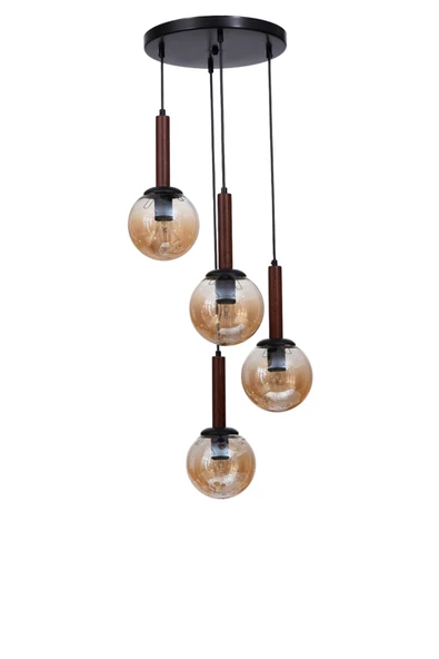 Lumexx IŞIL 4 LÜ TEPSİLİ CEVİZ BAL CAMLI SARKIT - Resim 2