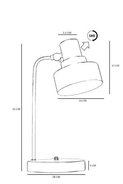 Lumexx DANİEL SİYAH MASA LAMBASI - Resim 5