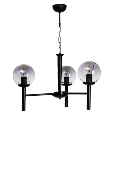 Lumexx LUKE 3 LÜ SİYAH FÜME CAMLI AVİZE - Resim 2