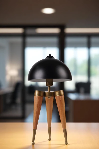 Lumexx STİL NATUREL SİYAH RETRO BAŞLIKLI MASA LAMBASI - Resim 2